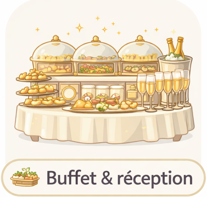 Présentoirs et buffet
