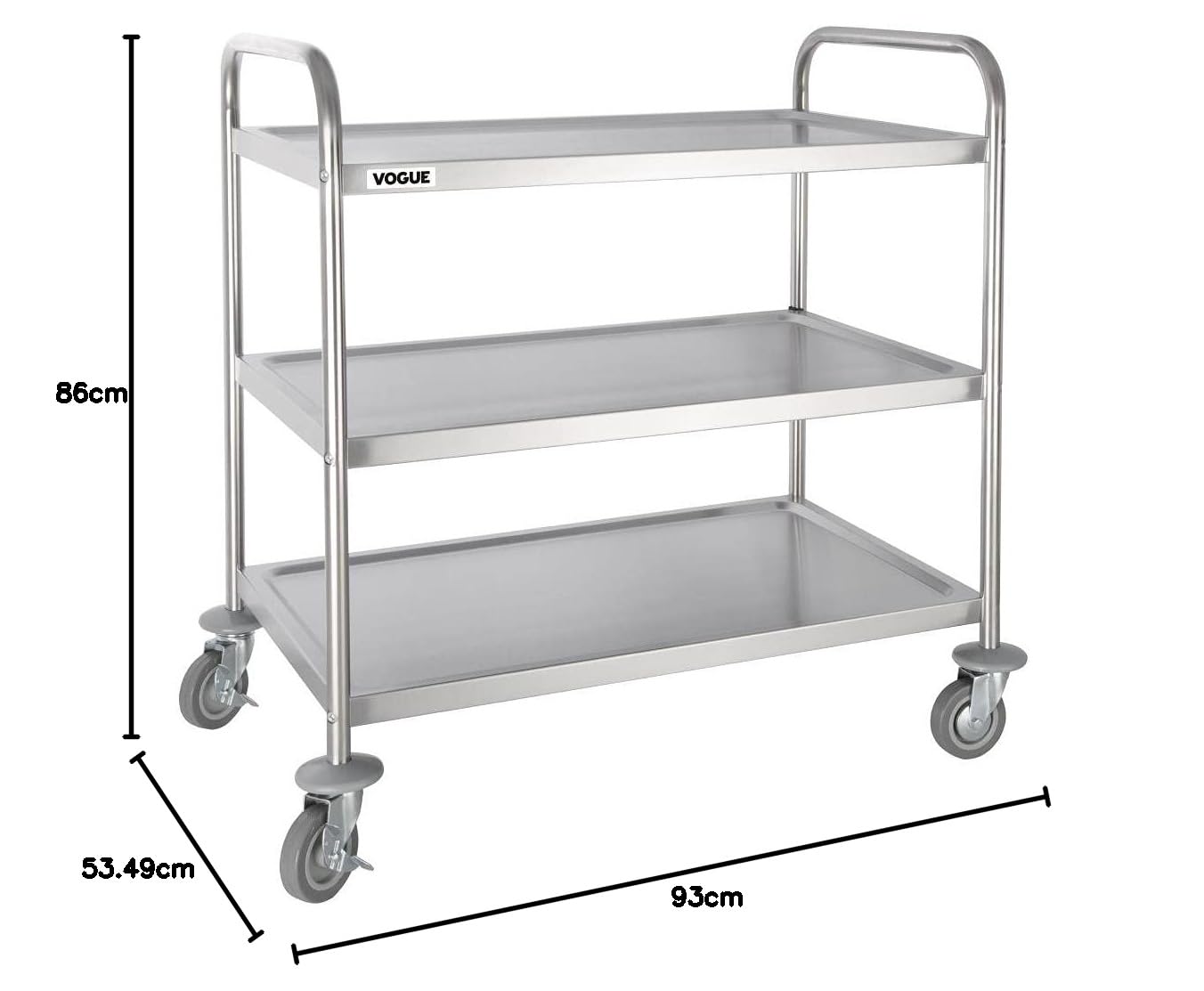 Location - Chariot de débarrassage inox 3 niveaux moyenne taille [CDIMMO3]