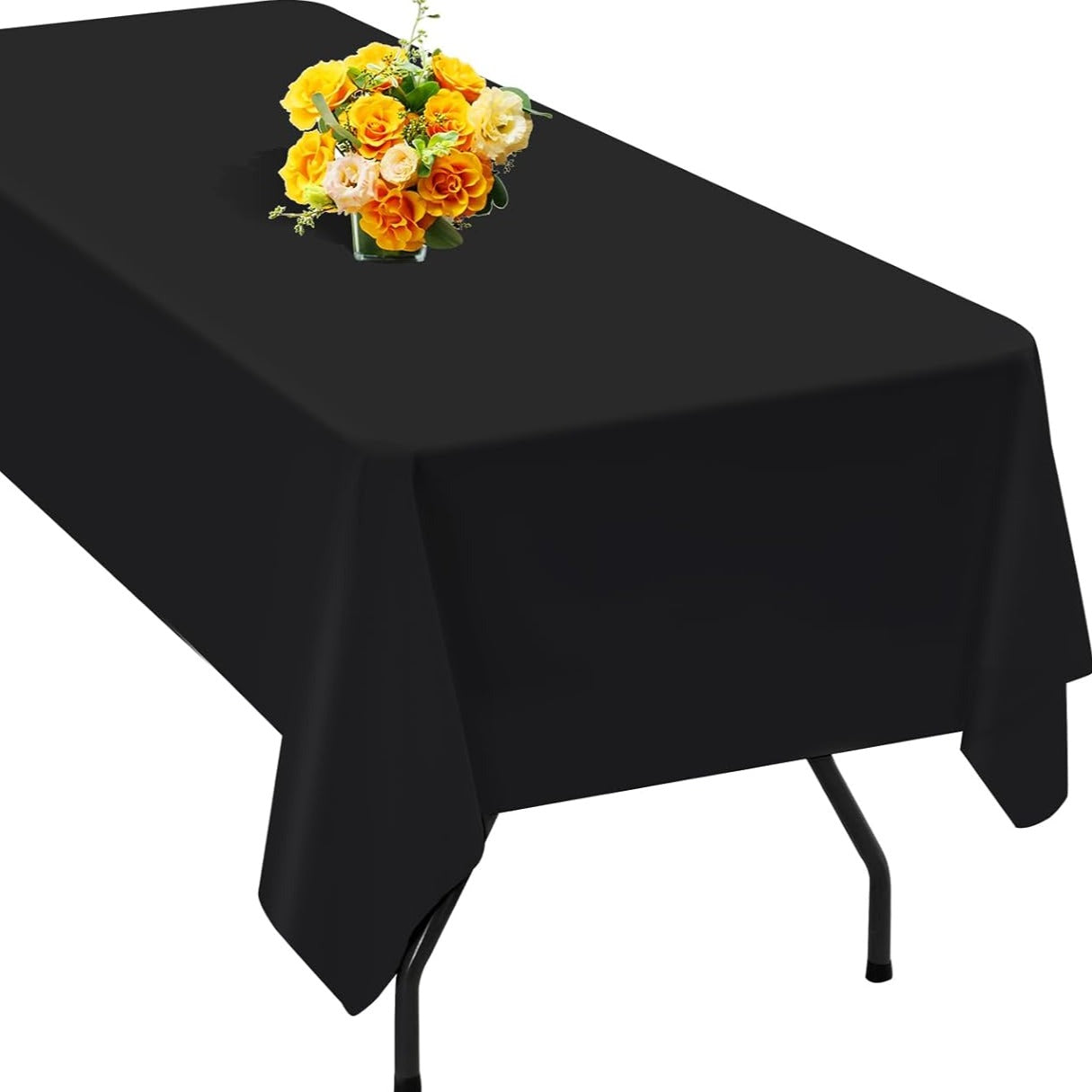 Location - Nappe de table Noire rectangulaire 180 cm