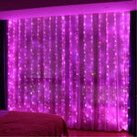 Location - Guirlande Lumineuse pour Rideau - 300 LEDs 3M x 3M Extérieur et Intérieur - Rose [GLR300ROS]