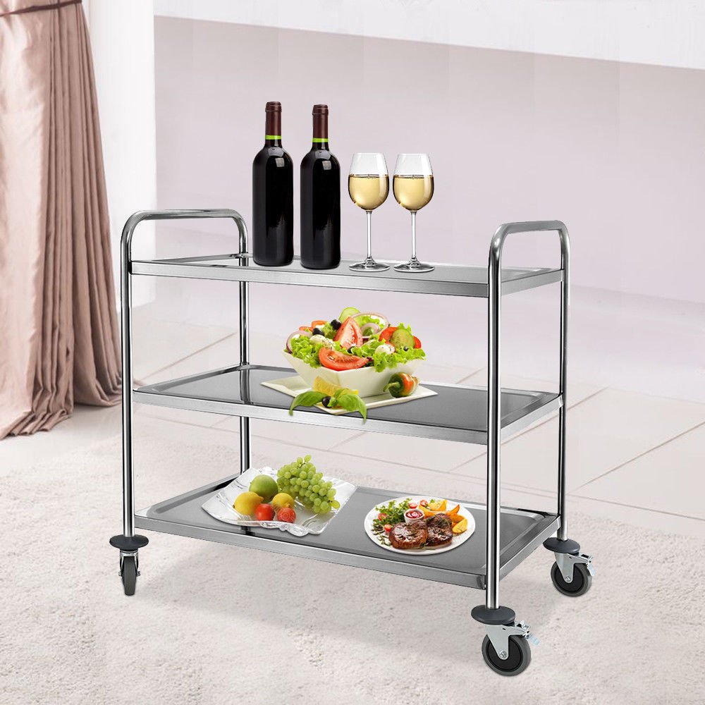 Location - Chariot de débarrassage inox 3 niveaux moyenne taille [CDIMMO3]