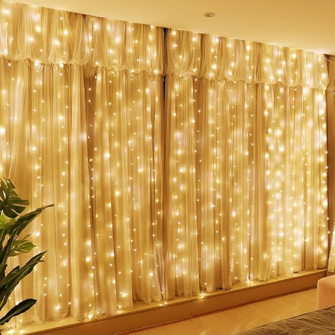 Location - Guirlande Lumineuse pour Rideau - 300 LEDs 3M x 3M Extérieur et Intérieur - Chaud [GLR300CHA]