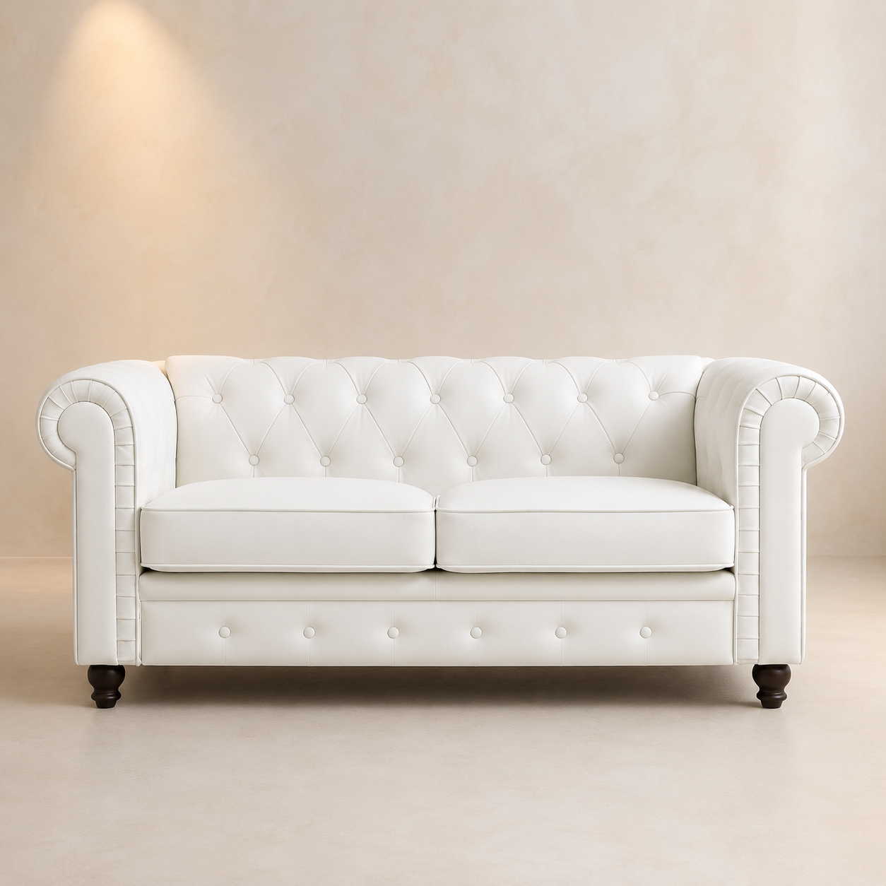Location - Trône Chesterfield blanc 2 places – Élégance intemporelle [TROCHES2BL]