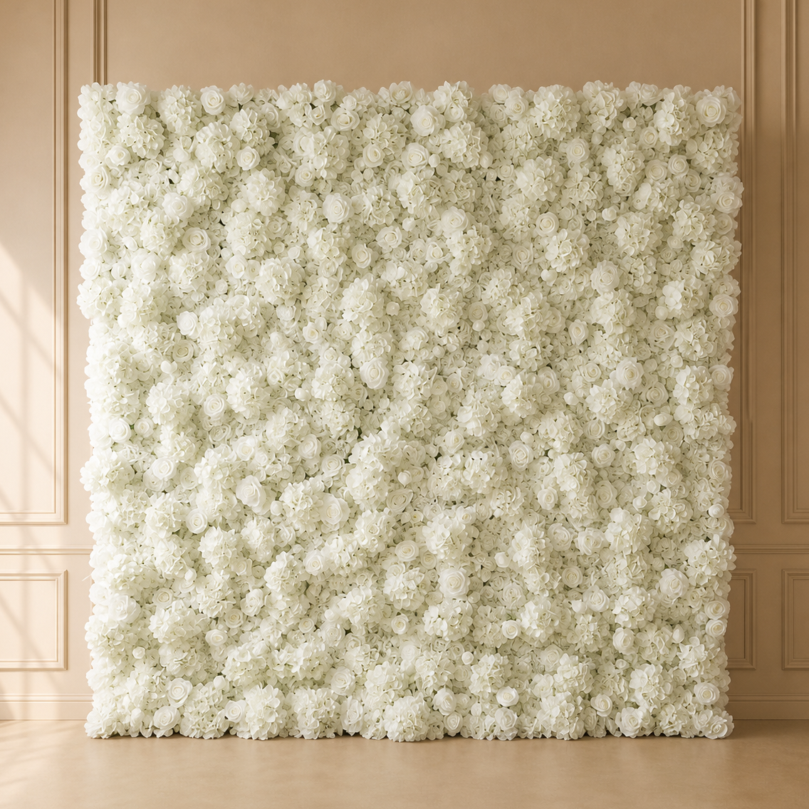 Location - Mur de fleur rose et hortensia Blanc ELLYP 2,40m x 2,40 m
