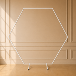 Location – Arche Hexagonale en Métal Blanc 2 m