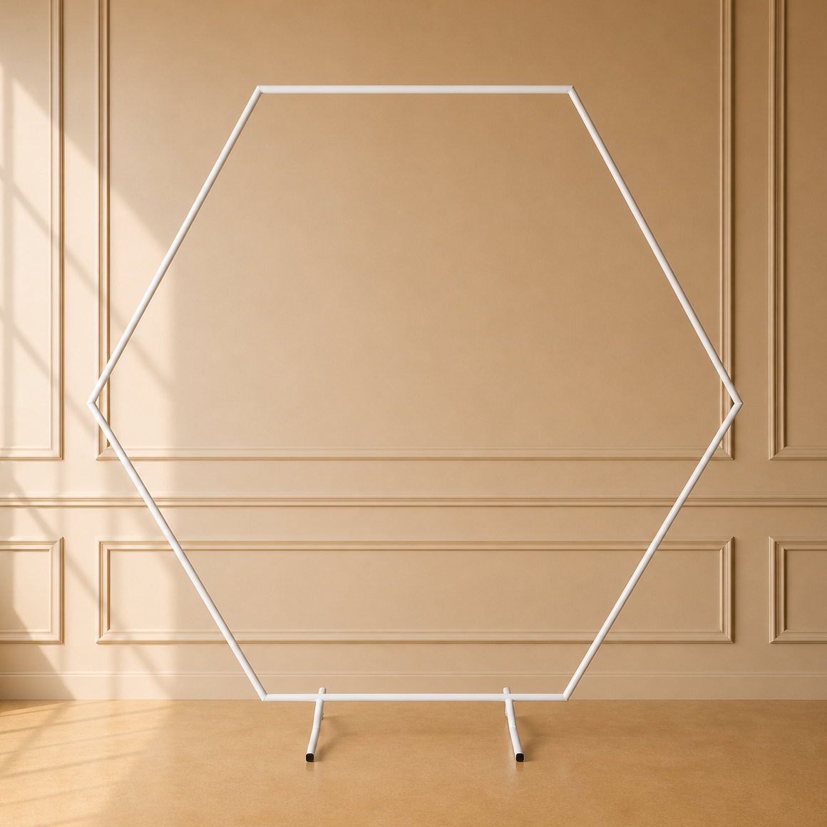 Location – Arche Hexagonale en Métal Blanc 2 m