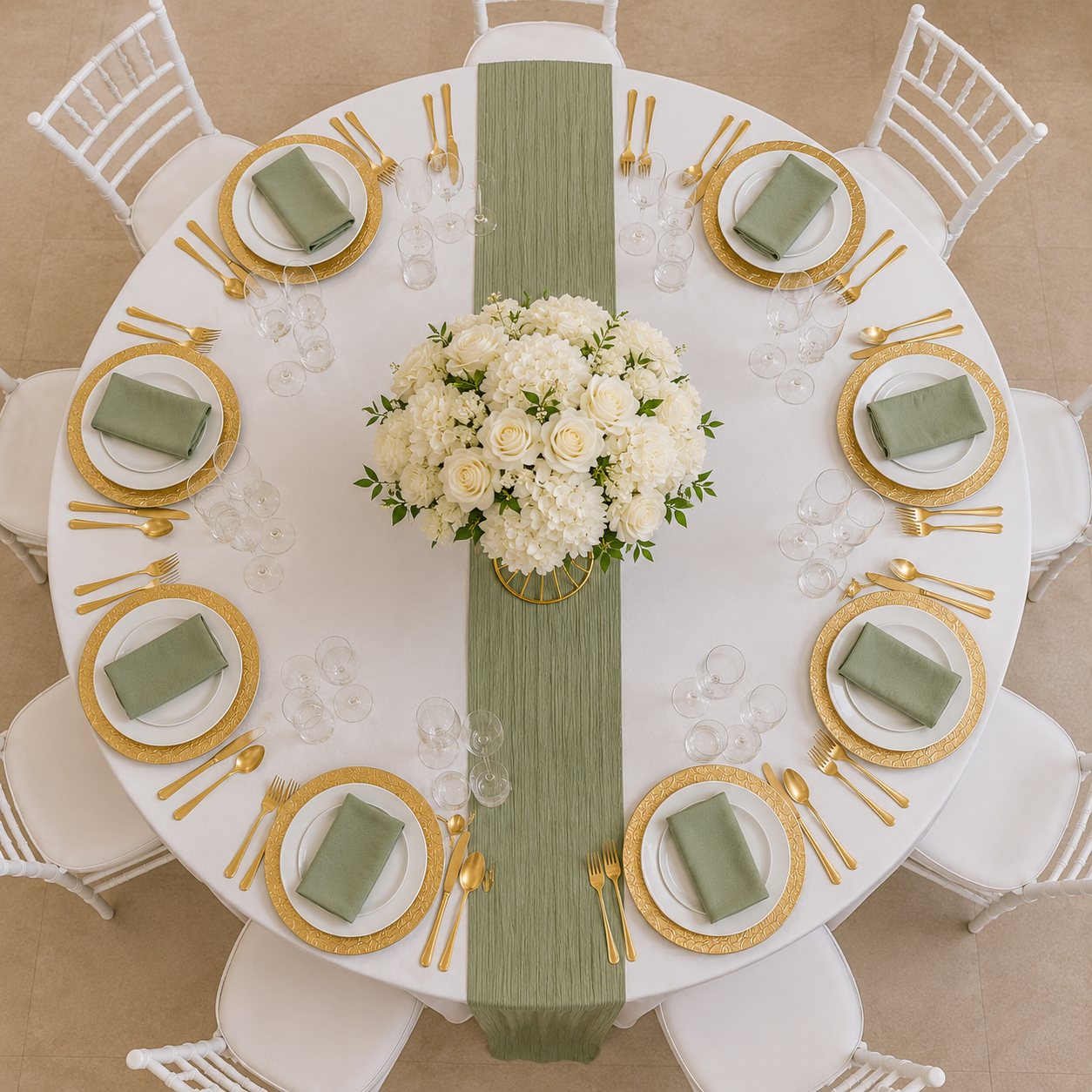 Location - [Table garnie PAP] Table ronde 10 personnes - pack jardin royal