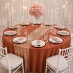 Location - [Table garnie PAP] Table ronde 10 personnes - Pack Terracotta Or Rose