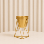 Location - Centre de table Vase Plissé Or 18 cm [CTVPO18]