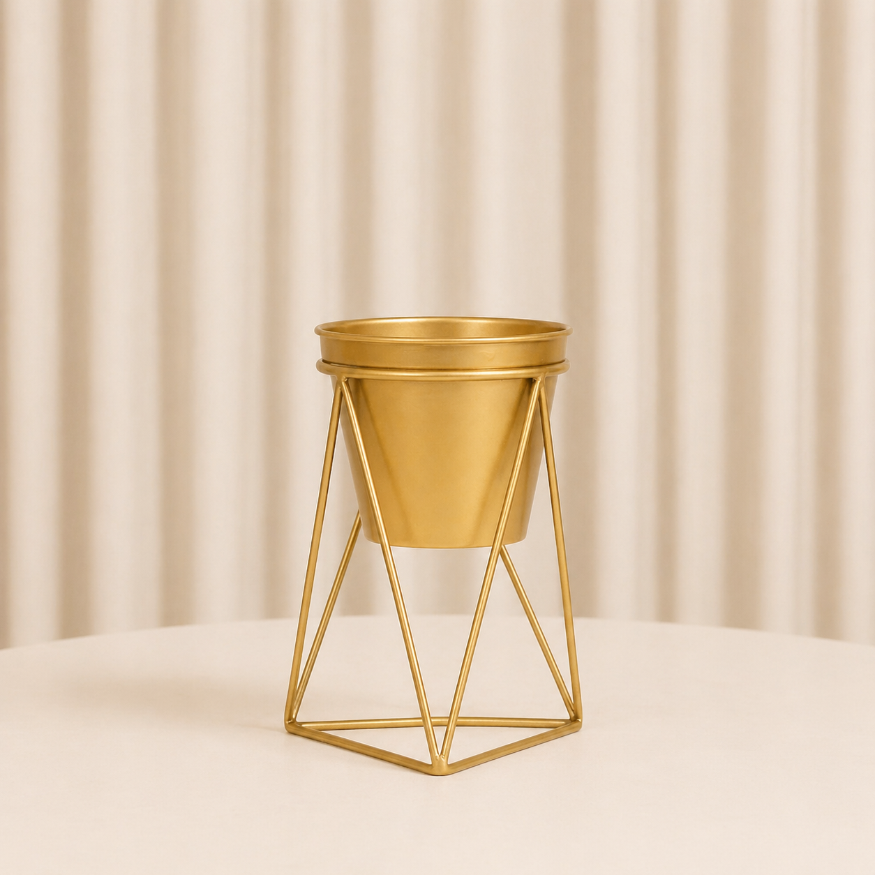 Location - Centre de table Vase Plissé Or 18 cm [CTVPO18]