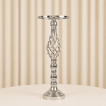 Location - Centre de table Coupe Tressée Argent 50 cm [CTTRA50]