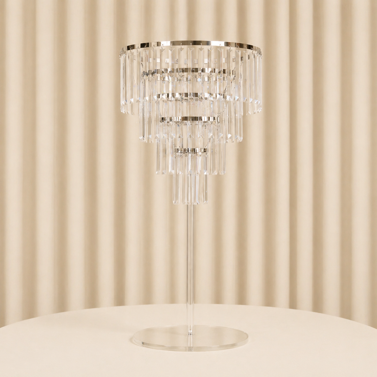 Location - Centre de table Lustre Cristal Transparent 90 cm [CTLUST90]