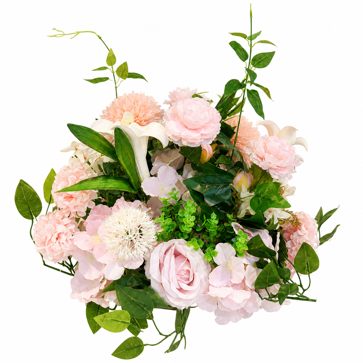 Location - Demi Boule De Fleurs Artificielles rose 40cm [FDB40ARTROS1]