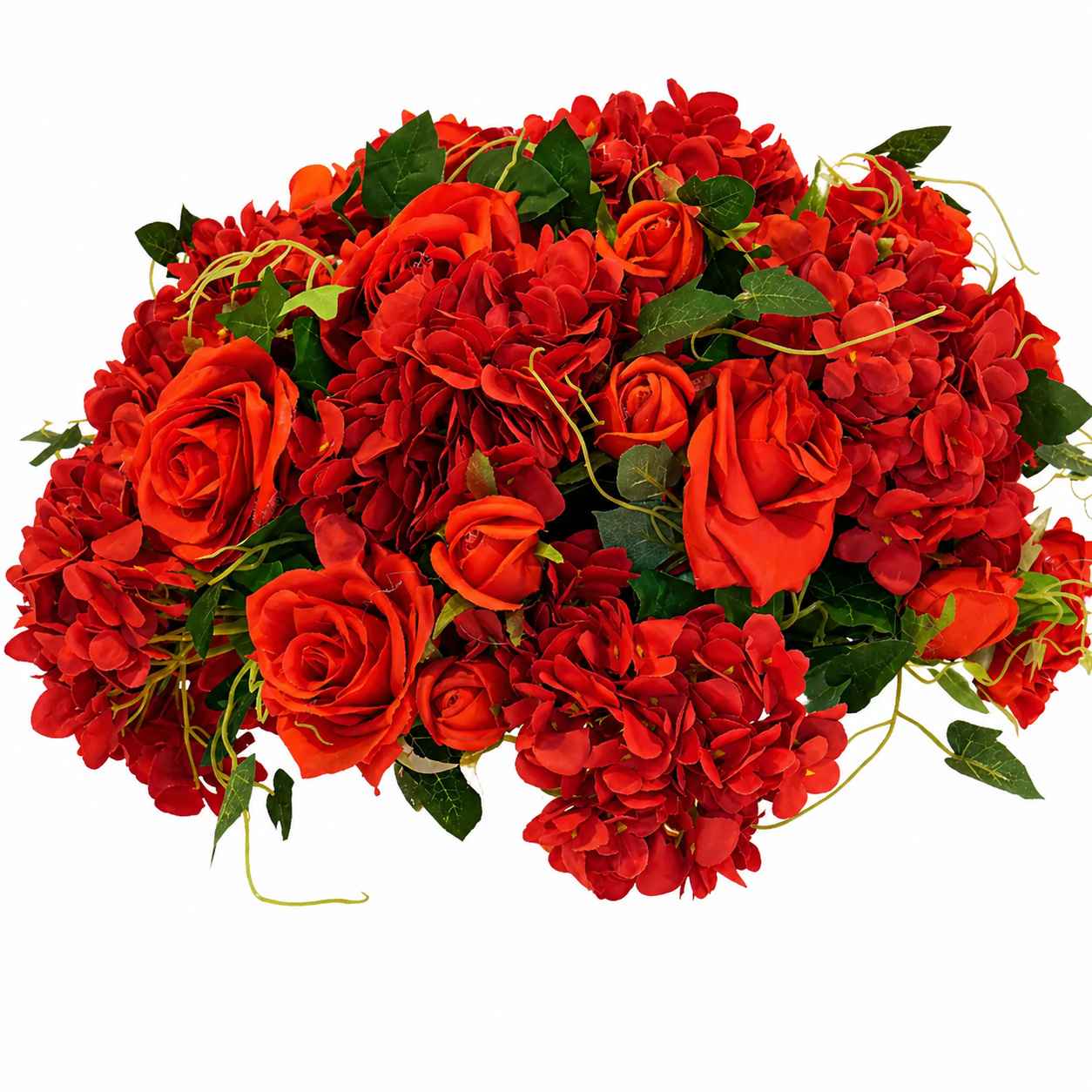 Location - Demi boule de fleurs artificielles Rouge 50 cm [FDB50ARTROU1]