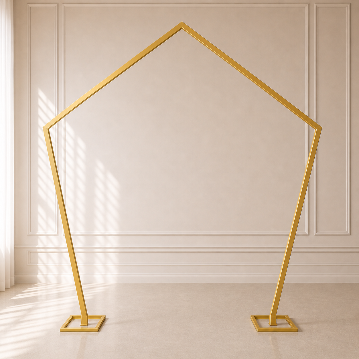 Location - Arche Géométrique en Métal Dorée - 250cm