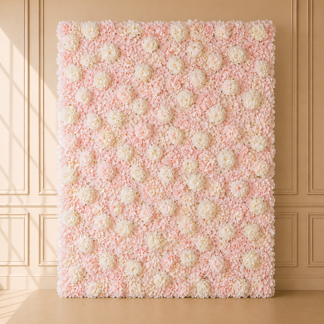 Location - Mur de Fleurs 3D hortensia piquée de pivoines 180cm x 160cm