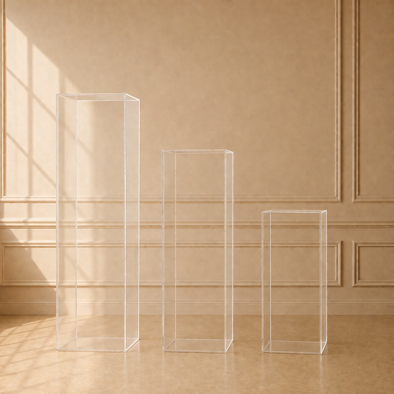 Location - Lot de 3 Colonnes plexi transparentes [COLPLETRX3]