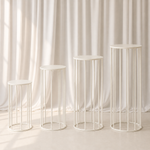 Location - Lot de 4 sellettes rondes en Métal de couleur blanc Premium [SELROMETBLX4]