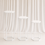 Location - Lot de 3 sellettes hexagonales en Métal de couleur blanc [SELHEXBLAX3]