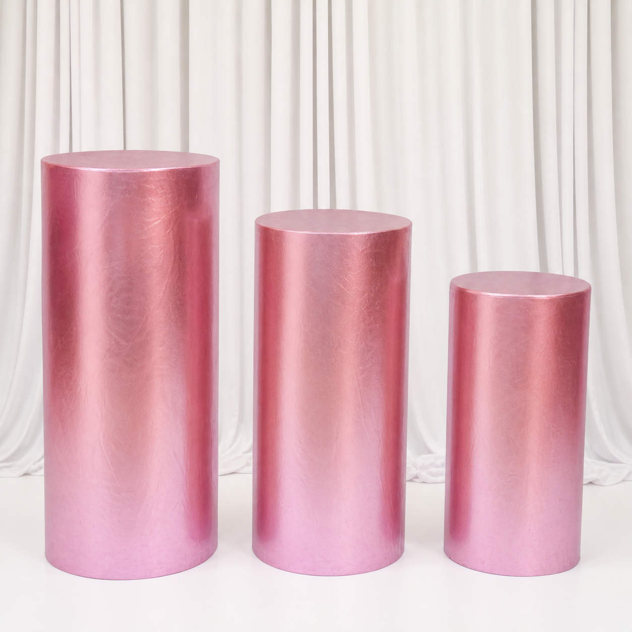 Location - Colonnes cylindriques par 3 Rose (housse de protection)