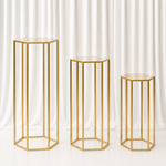 Location - Lot de 3 sellettes hexagonales en Métal de couleur OR [SELHEXORX3]