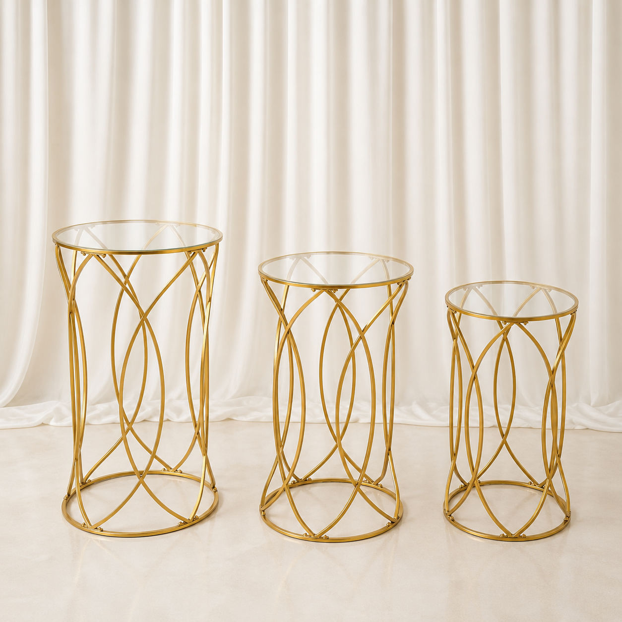 Location - Set de Tables à gâteaux somptueuses Trio Thalia - lot de 3