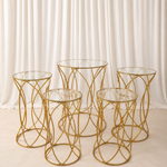 Location - Set de Tables à gâteaux somptueuses dorées - lot de 5