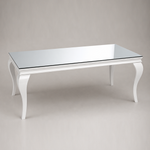 Location - Table d'honneur en Inox Blanc et Plateau miroir [TAHOINBLMIR]