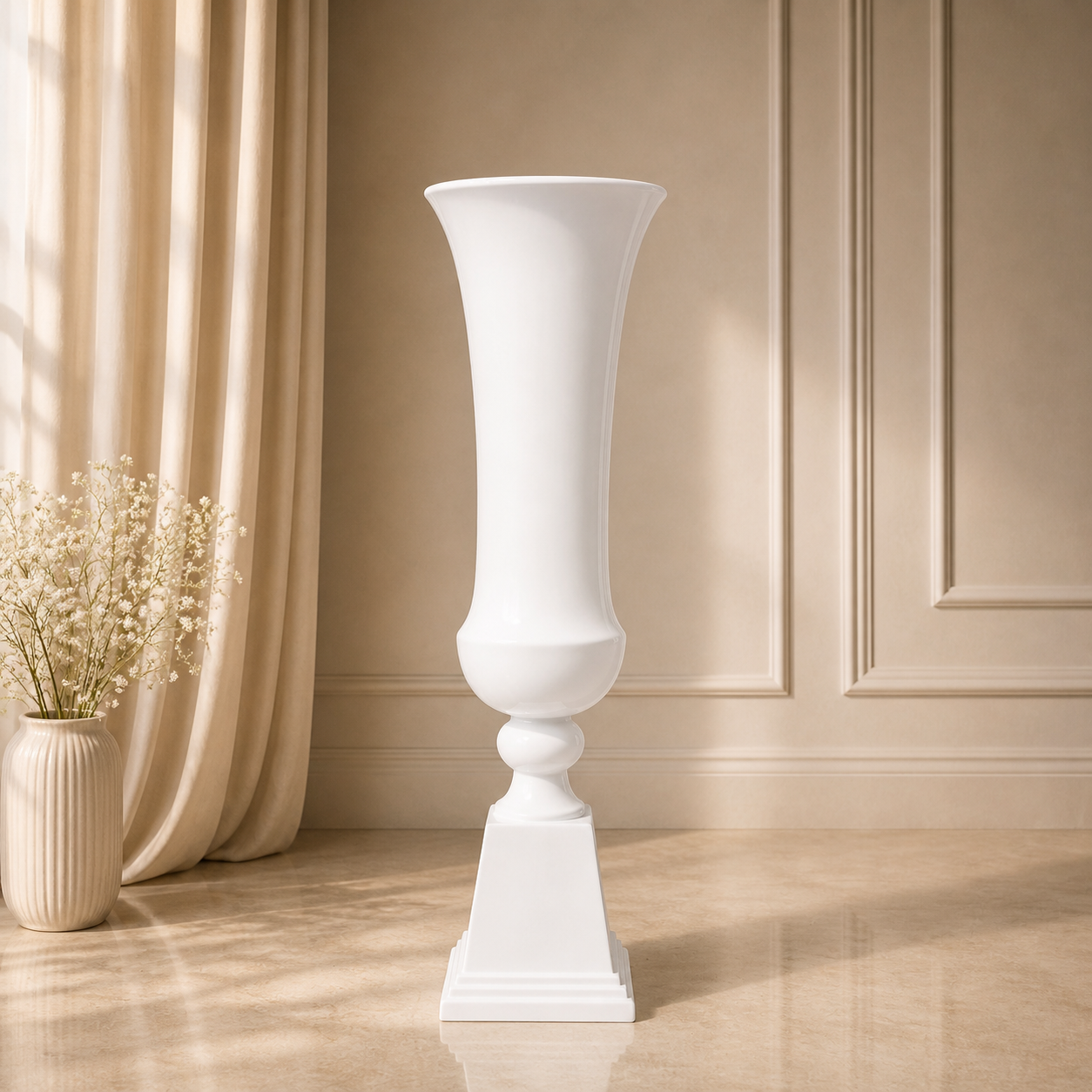 Location - Vase Flûte Blanc 100 cm [VSFLUB10]