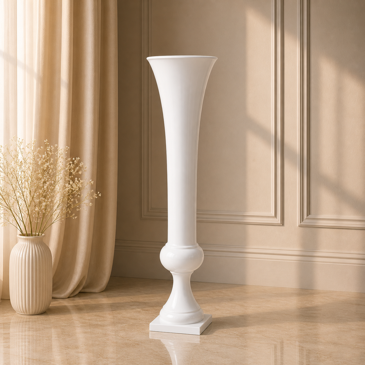 Location - Vase Cylindre Blanc 100 cm [VSCYLB10]