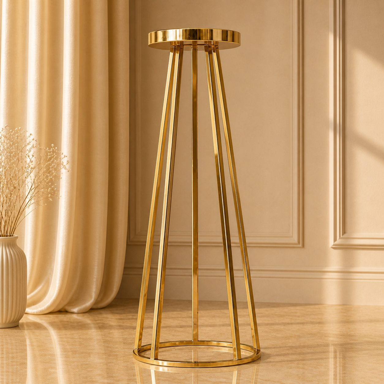 Location - Centre de table Tripode Or 80 cm [CTTRIO80]