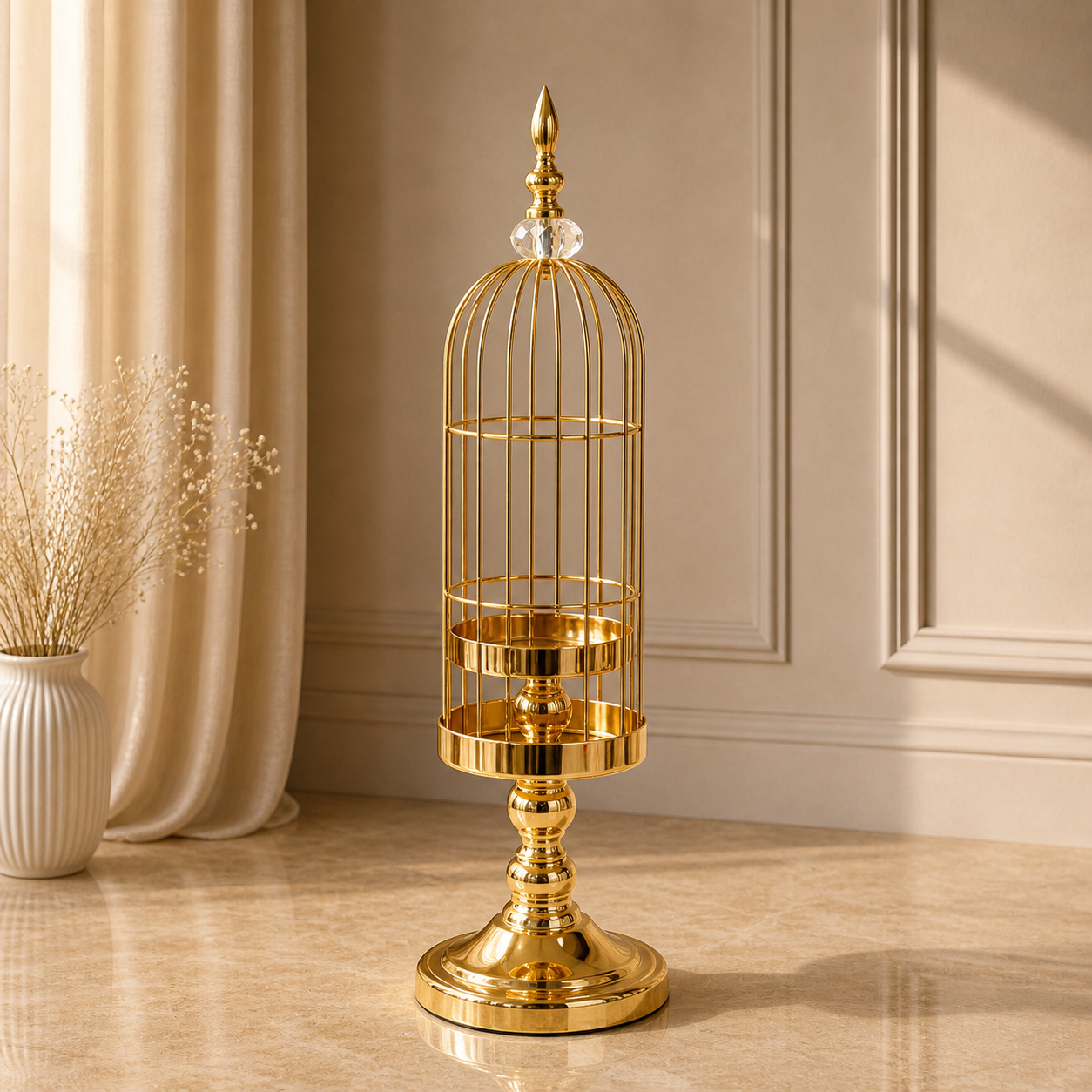 Location - Centre de table Cage Or 58 cm [CTCAGO58]