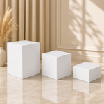 Location - Support Cube Acrylique pour Buffet Blanc - 3 Pièces