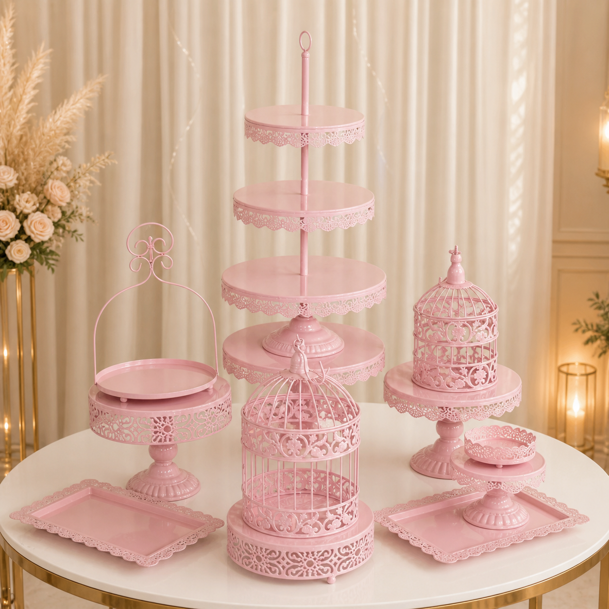 Location - Set présentoirs rose 13 pièces
