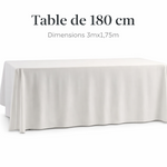 Location - Nappe de table Blanche rectangulaire 180 cm [NARECBLA180]