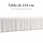 Location - Nappe de table Blanche rectangulaire 244 cm [NARECBLA244]