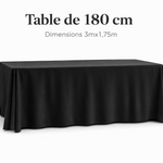 Location - Nappe de table Noire rectangulaire 180 cm [NARECNOI180]