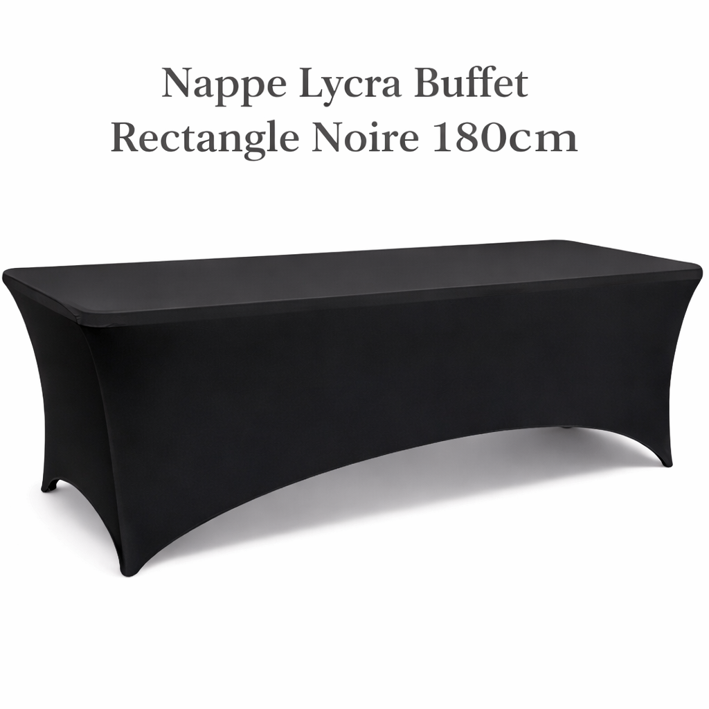 Location - Nappe Lycra Buffet Rectangle Noire 180cm [NALYBURE180NOI]