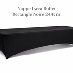 Location - Nappe Lycra Buffet Rectangle Noire 244cm [NALYBURE244NOI]