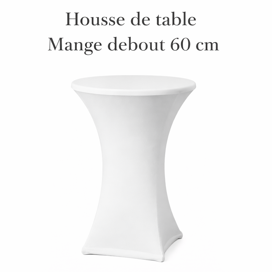 Location - Housse de table Mange debout 60 cm [HOMADE60BLA]