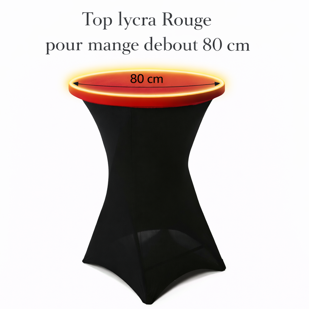 Location - Top lycra Rouge pour mange debout 80 cm [TOPMADE80ROU]
