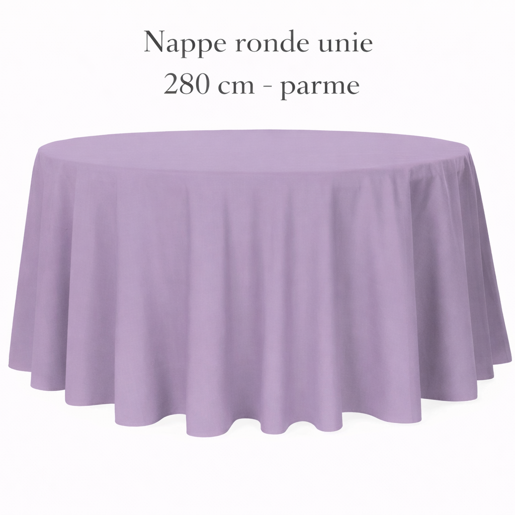 Location - Nappe ronde unie 280 cm - parme [NAUNRO280PAR]