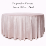 Location - Nappe table Velours Ronde 280cm - Nude [NAVELRO280NUD]