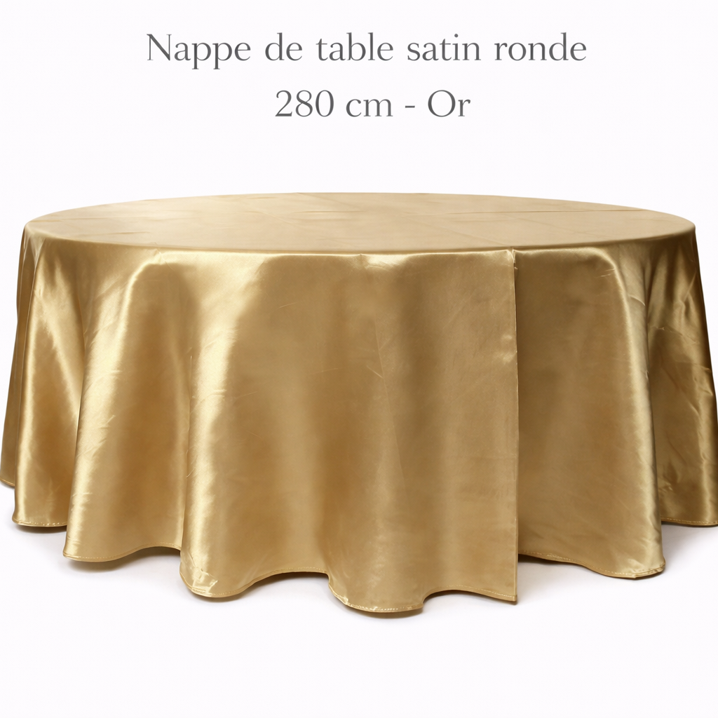 Location - Nappe de table satin ronde 280 cm - Or [NASATRO280OR]