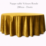 Location - Nappe table Velours Ronde 280cm - Dorée [NAVELRO280OR]