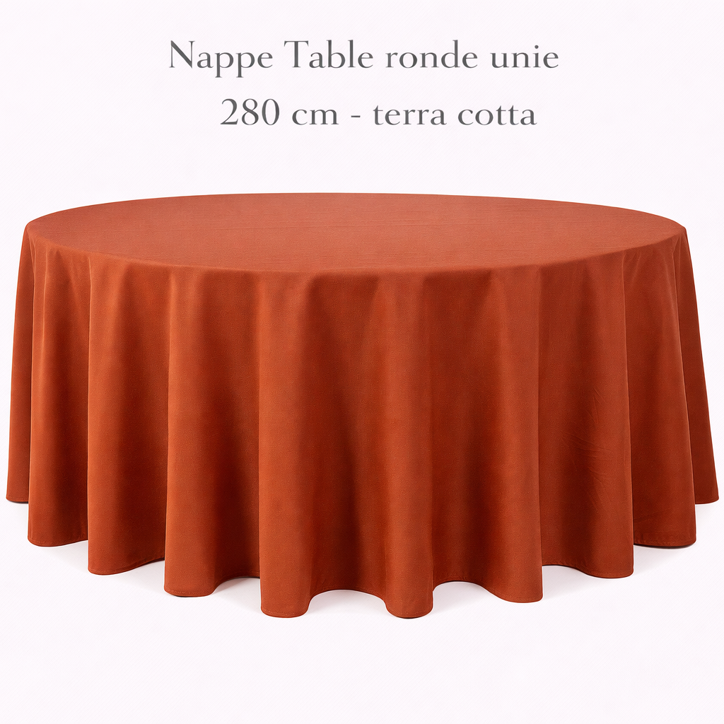 Location - Nappe Table ronde unie 280 cm - terra cotta [NAUNRO280TERCO]