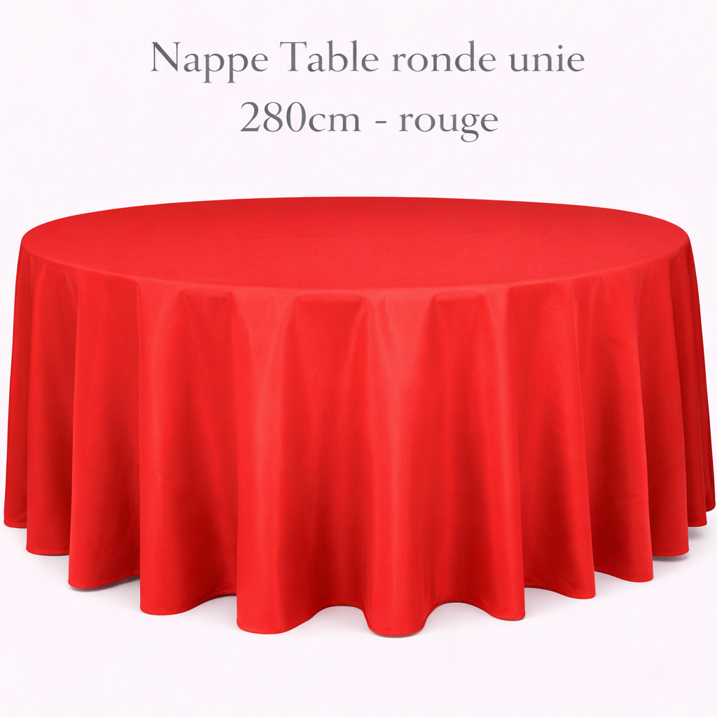 Location - Nappe Table ronde unie 280cm - rouge [NAUNRO280ROU]