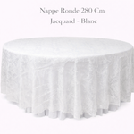 Location - Nappe Ronde 280 Cm Jacquard - Blanc [NAJAQRO280BLA]