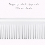 Location - Nappe lycra buffet juponnée 200cm - blanche [NAJUP200BLA]