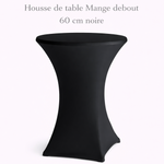 Location - Housse de table Mange debout 60 cm noire [HOMADE60NOI]